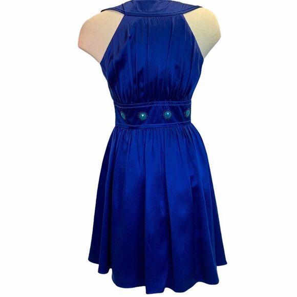 Laundry By Design NWT blue teal silk dress Sz 4 - Picture 2 of 9